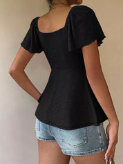 Sweetheart Neckline Top – Wine Red Colorway – Chaotic Fashion