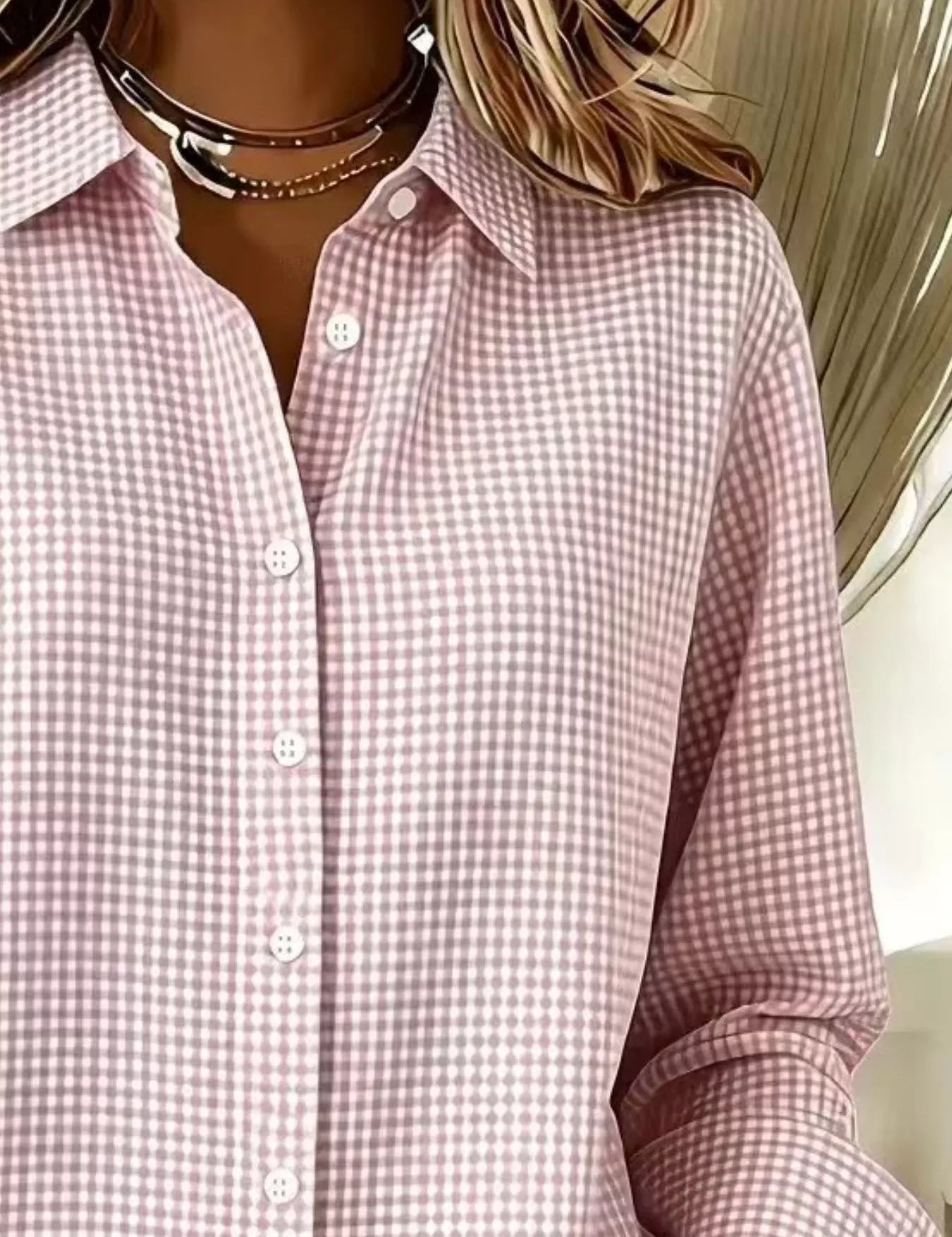 Women's plaid shirt, long sleeve