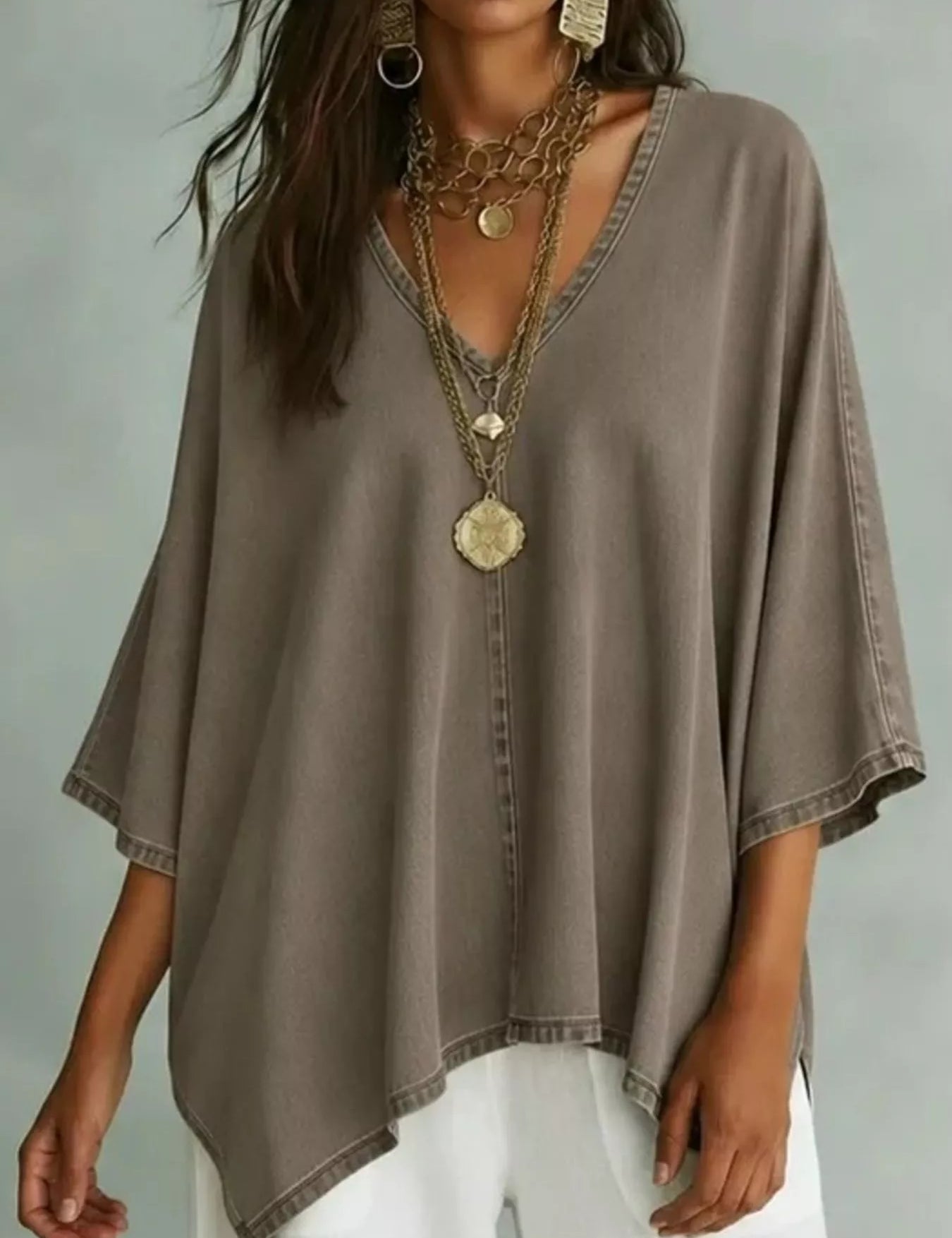 Women's Batwing Sleeve Tee – Relaxed Drape – Chaotic Fashion