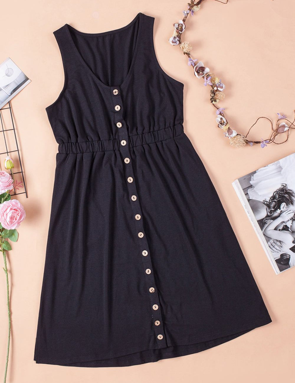 Women's mini dress, sleeveless