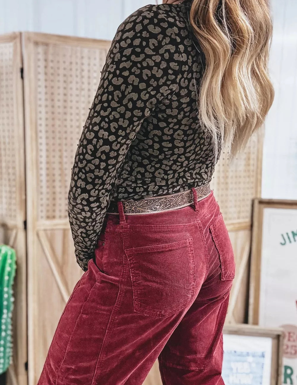 Women's leopard sweater, long sleeve