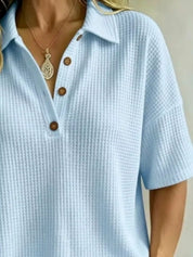 Textured Waffle Top – Black Colorway – Chaotic Fashion