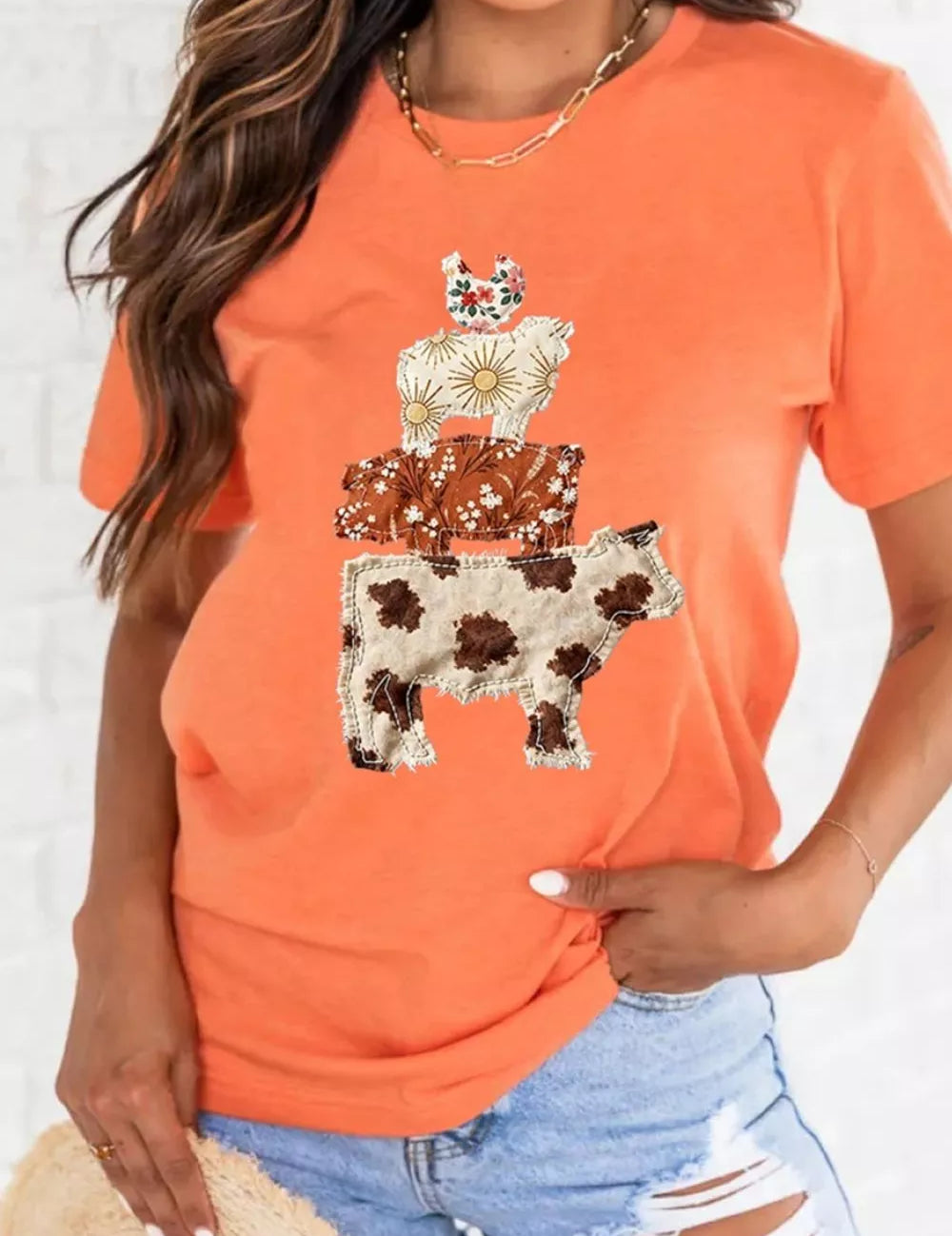 Animal Print Tee for Women – Sherbet Colorway – Chaotic Fashion