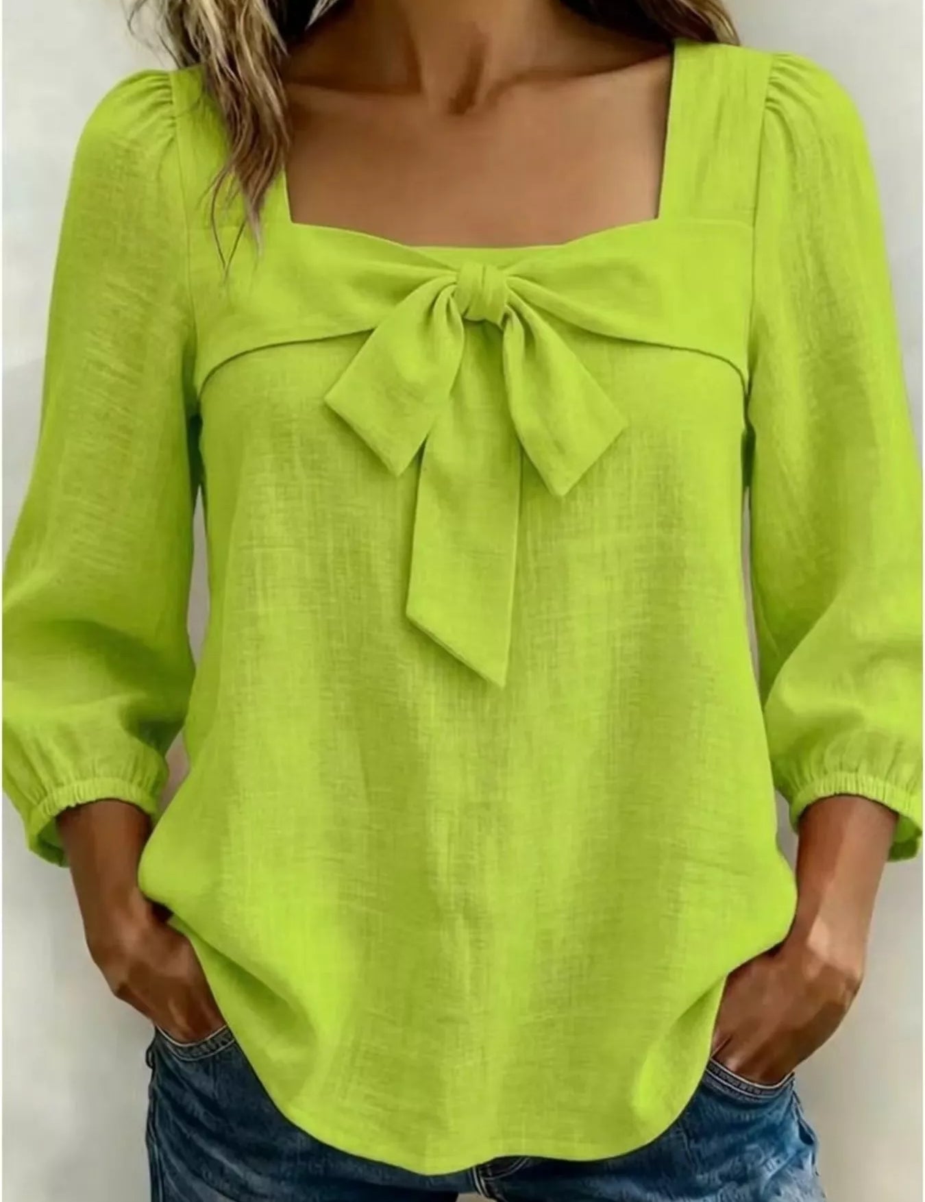 Women's blouse, square neck