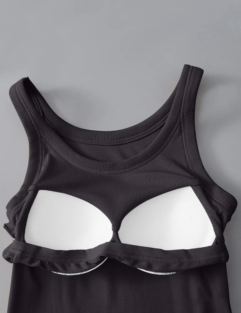 Round Neck Tank Top for Women – Shelf Bra in Mustard – Chaotic Fashion