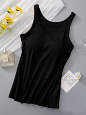 Round Neck Shelf Bra Tank – Mustard Everyday Style – Chaotic Fashion