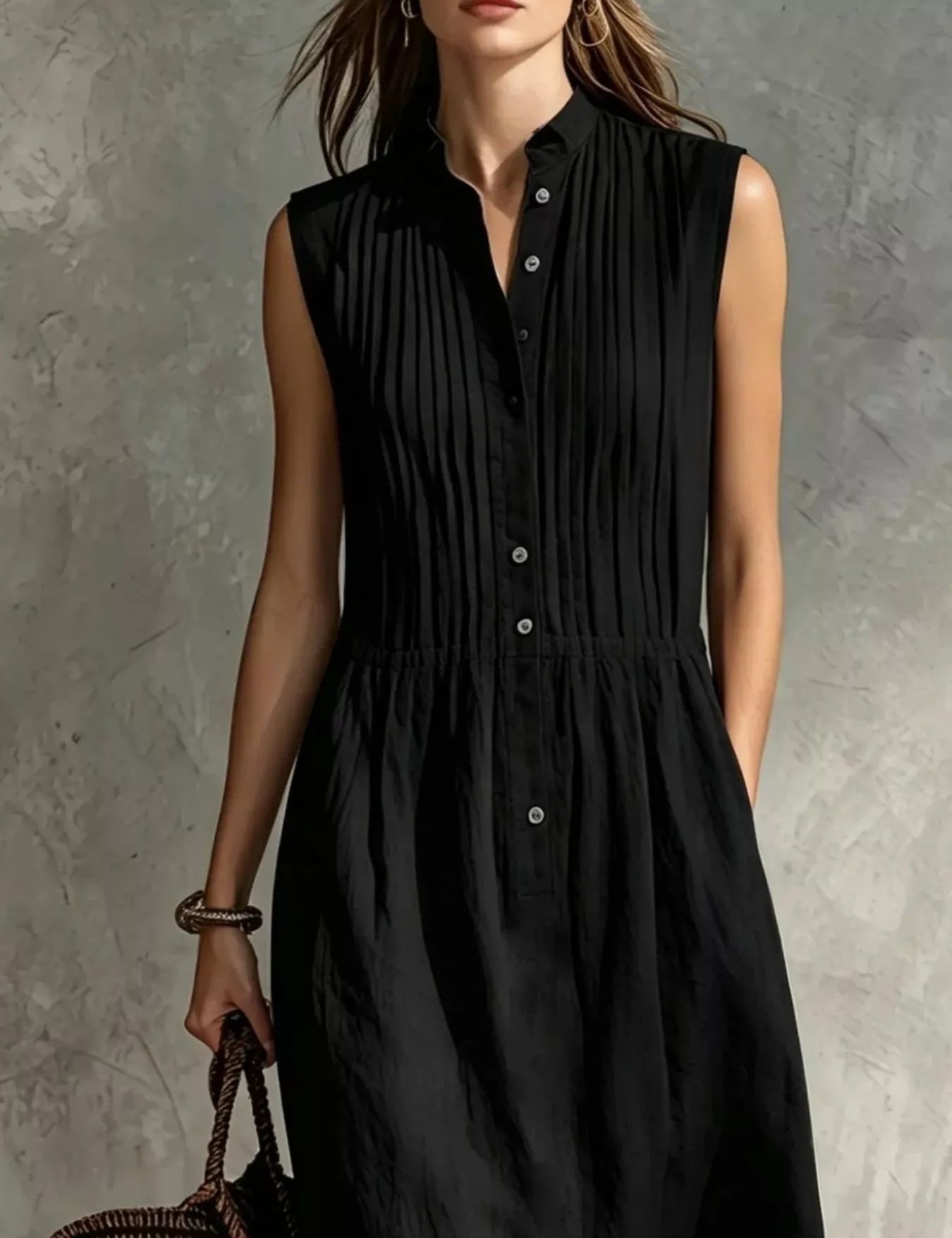 Women's midi dress, sleeveless