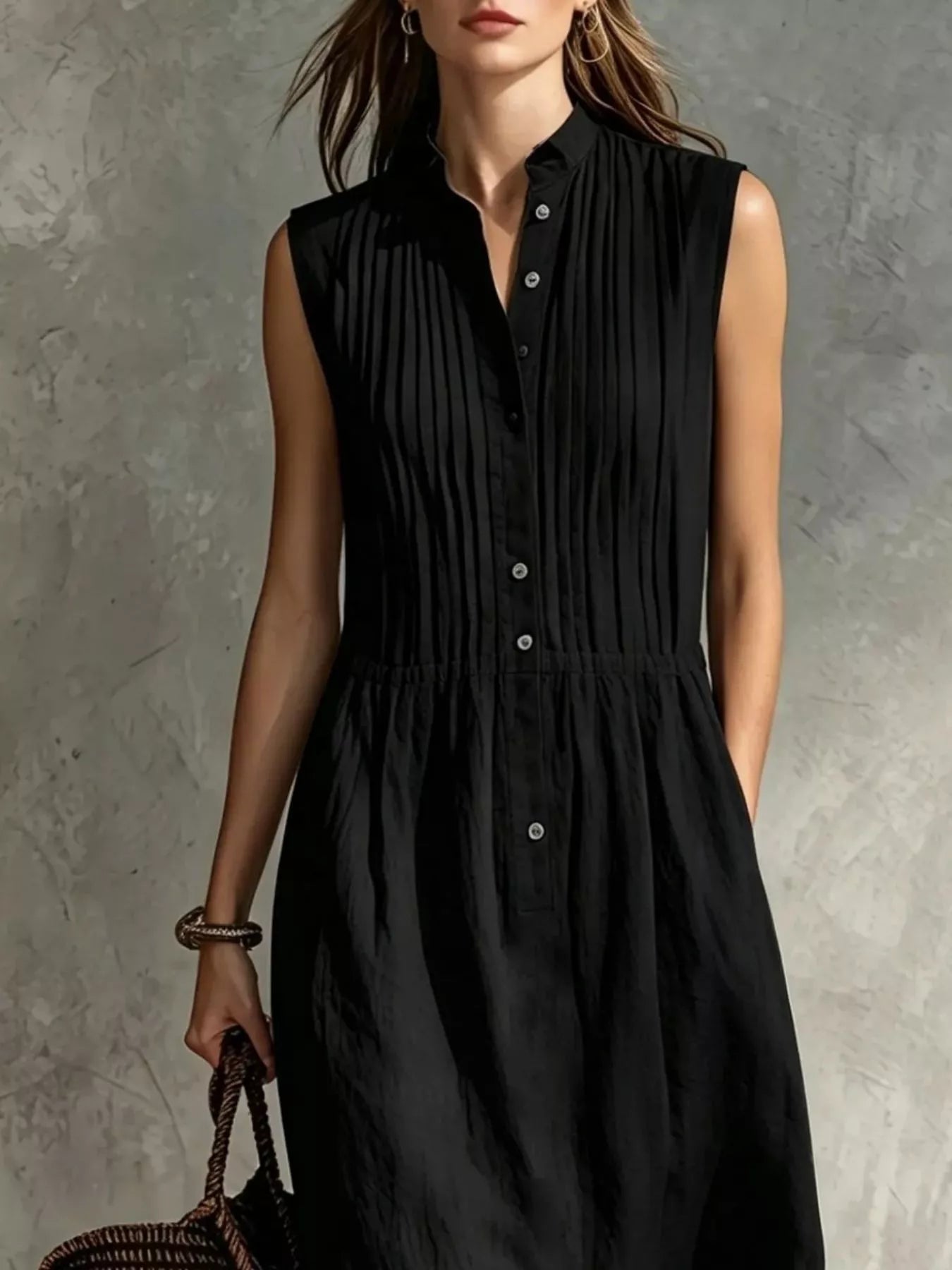 Women's midi dress, sleeveless