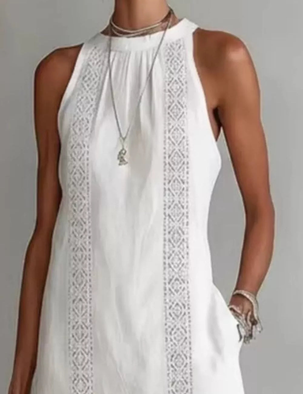 Maxi Dress with Pockets for Women – Sleeveless Cut in Lime – Chaotic Fashion