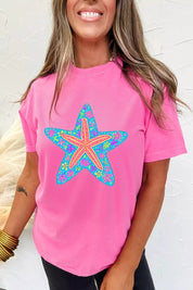 Coastal Graphic Top – Soft Cotton Blend – Chaotic Fashion