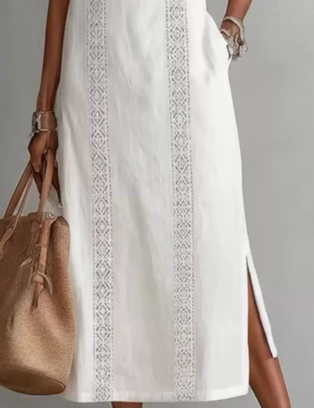 Sleeveless Maxi Dress – Side Slit in Gold – Chaotic Fashion