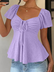 Flutter Sleeve Eyelet Blouse – Date Night Style – Chaotic Fashion