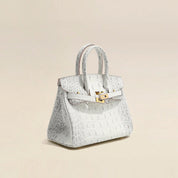Crocodile Embossed Leather Inspired Trendy Platinum Bag