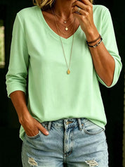 V-Neck 3/4 Sleeve Top – Yellow Colorway – Chaotic Fashion