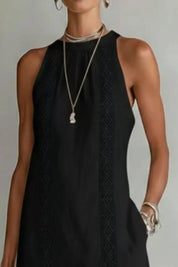 Womens Pocket Maxi Dress – White Side Slit – Chaotic Fashion