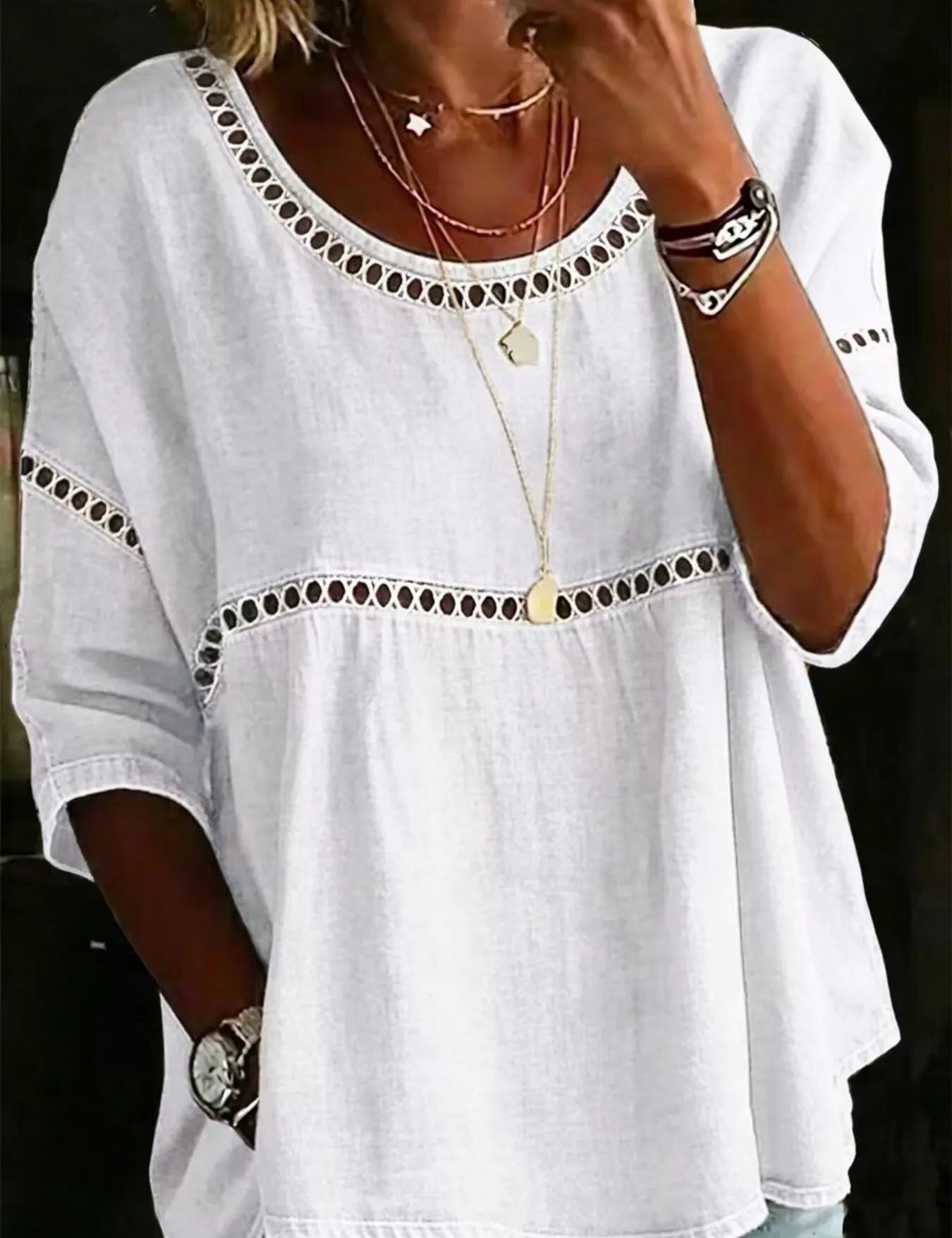 Women's top, round neck