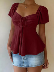 Sweetheart Neckline Summer Top – Feminine Detail – Chaotic Fashion