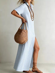 Striped Maxi Dress for Women – Plus Size in Green – Chaotic Fashion