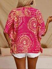 Half Sleeve Top – Soft Print in Green – Chaotic Fashion