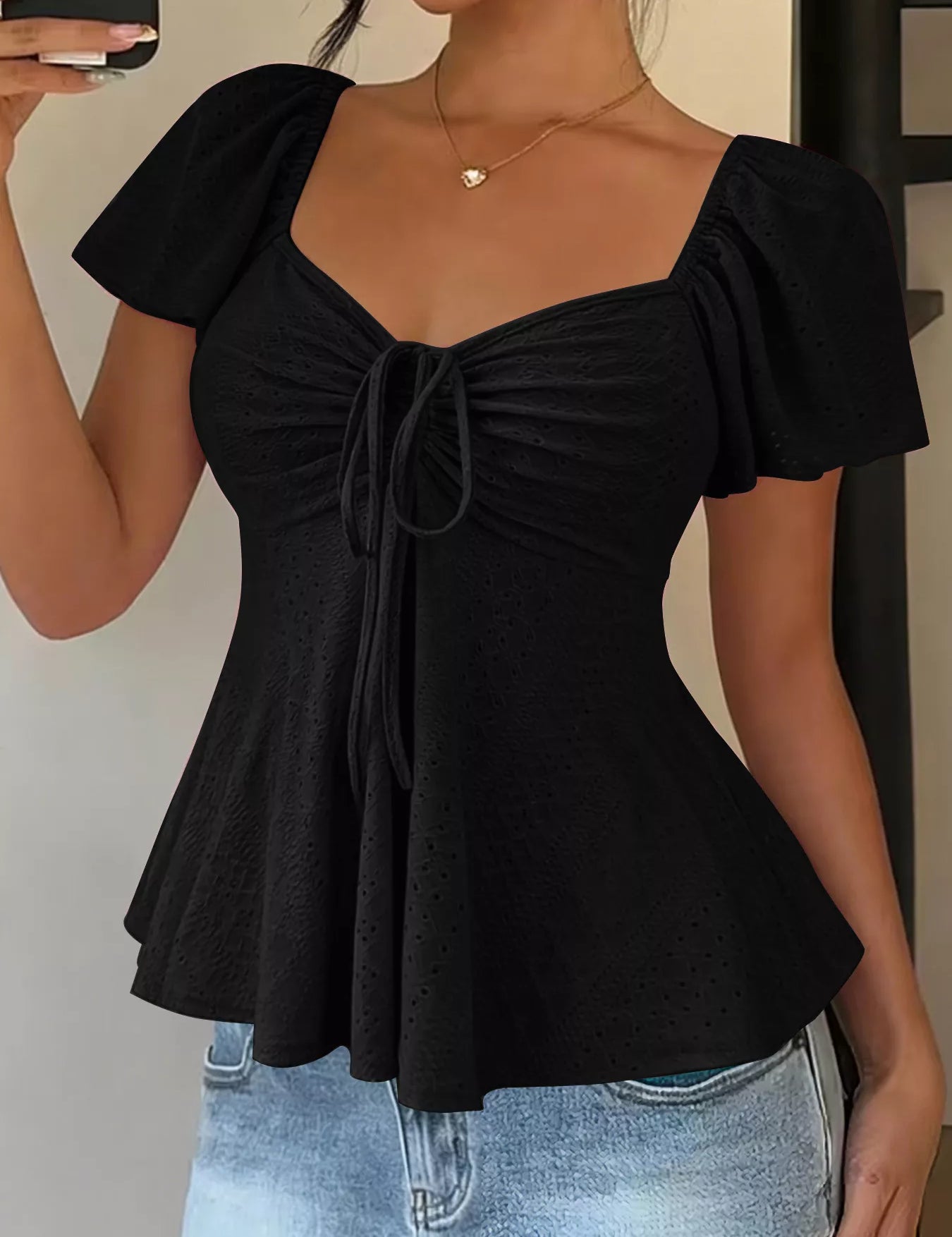 Sweetheart Neck Top – Pink Colorway – Chaotic Fashion