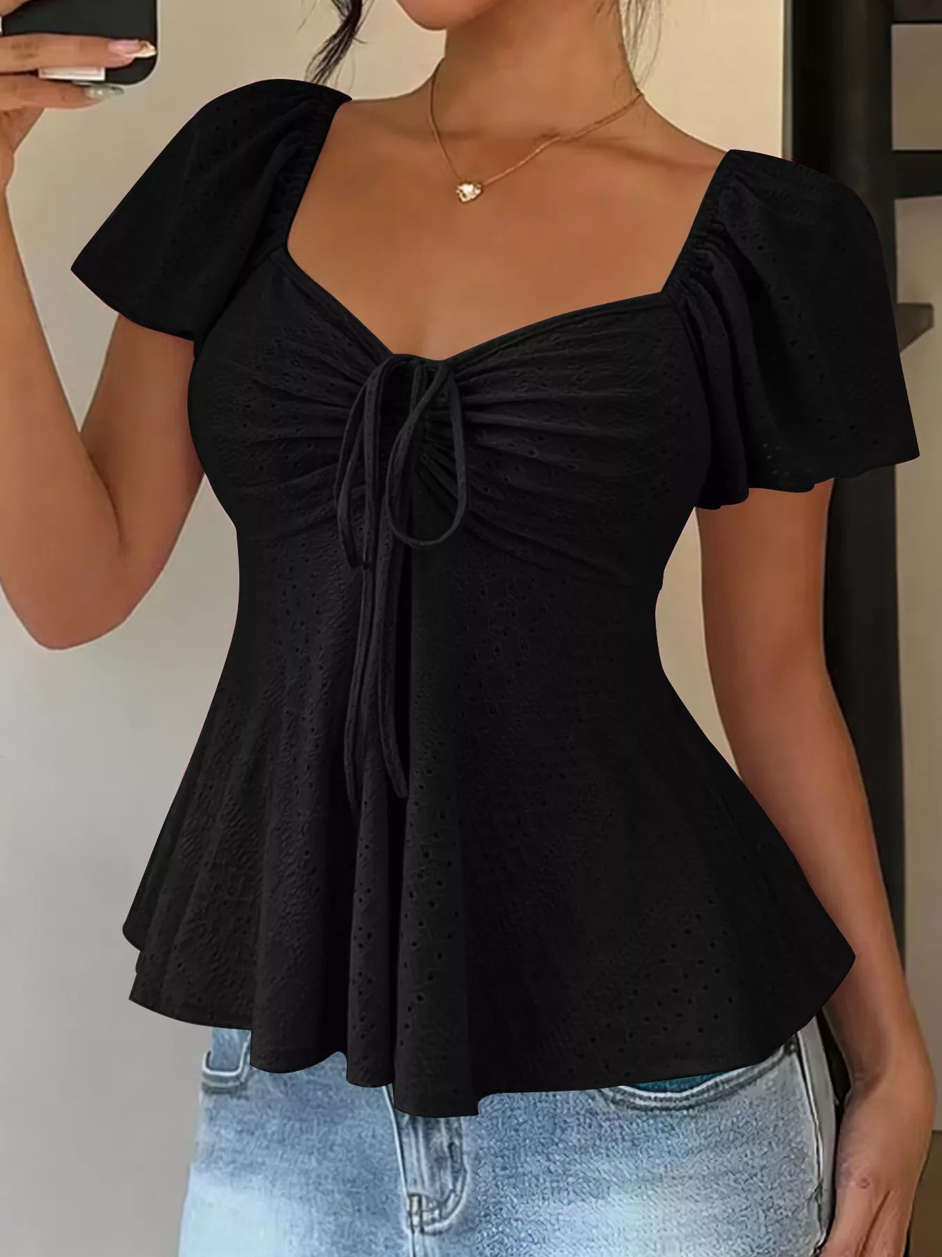 Sweetheart Neck Top – Pink Colorway – Chaotic Fashion