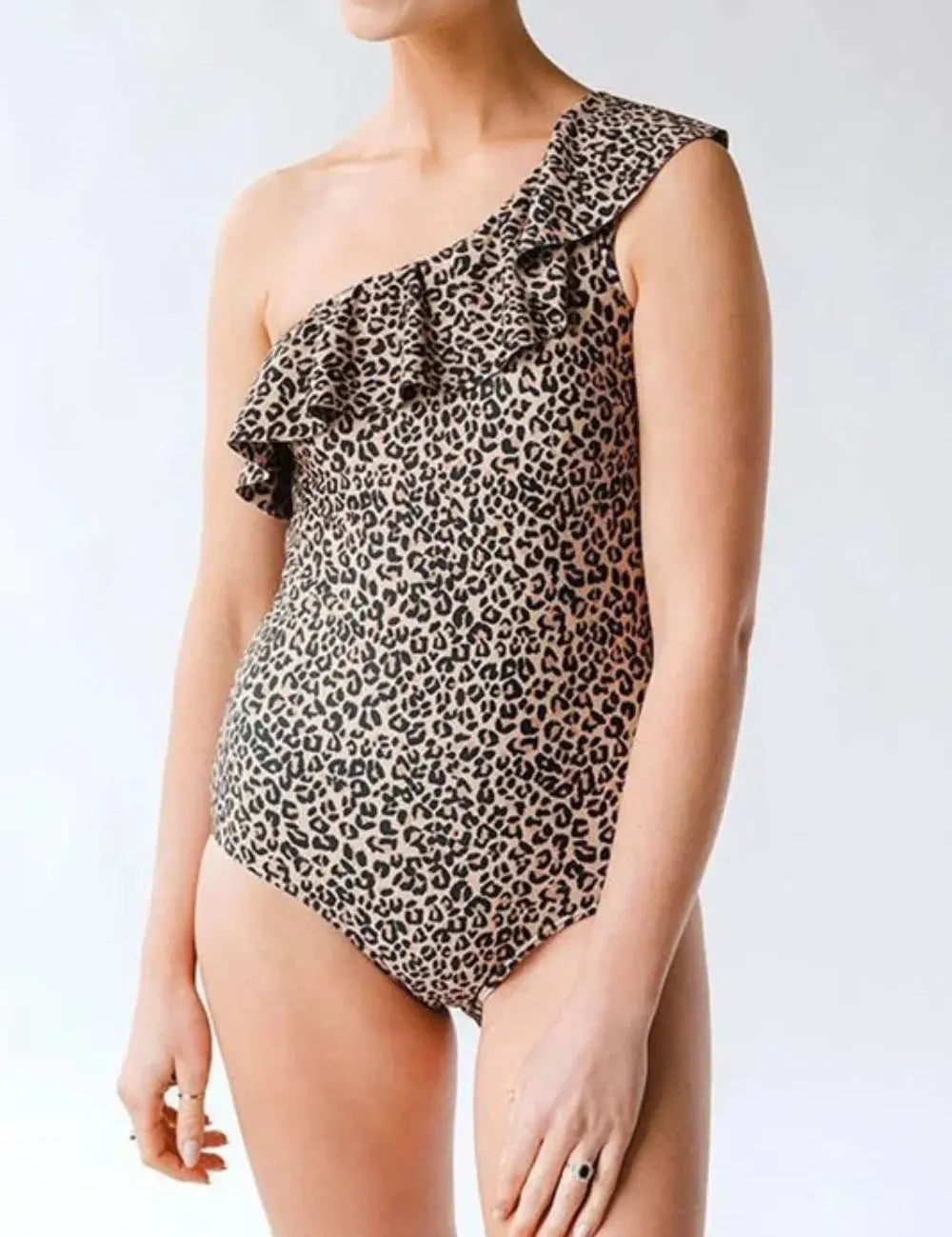 Women's leopard one-piece swimsuit