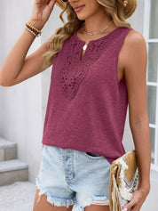 Black Lace Tank – Sleeveless Layering Style – Chaotic Fashion