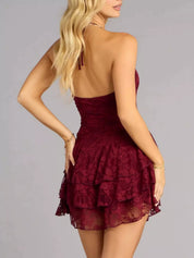 Halter Neck Lace Dress – Flirty Going-Out Look – Chaotic Fashion