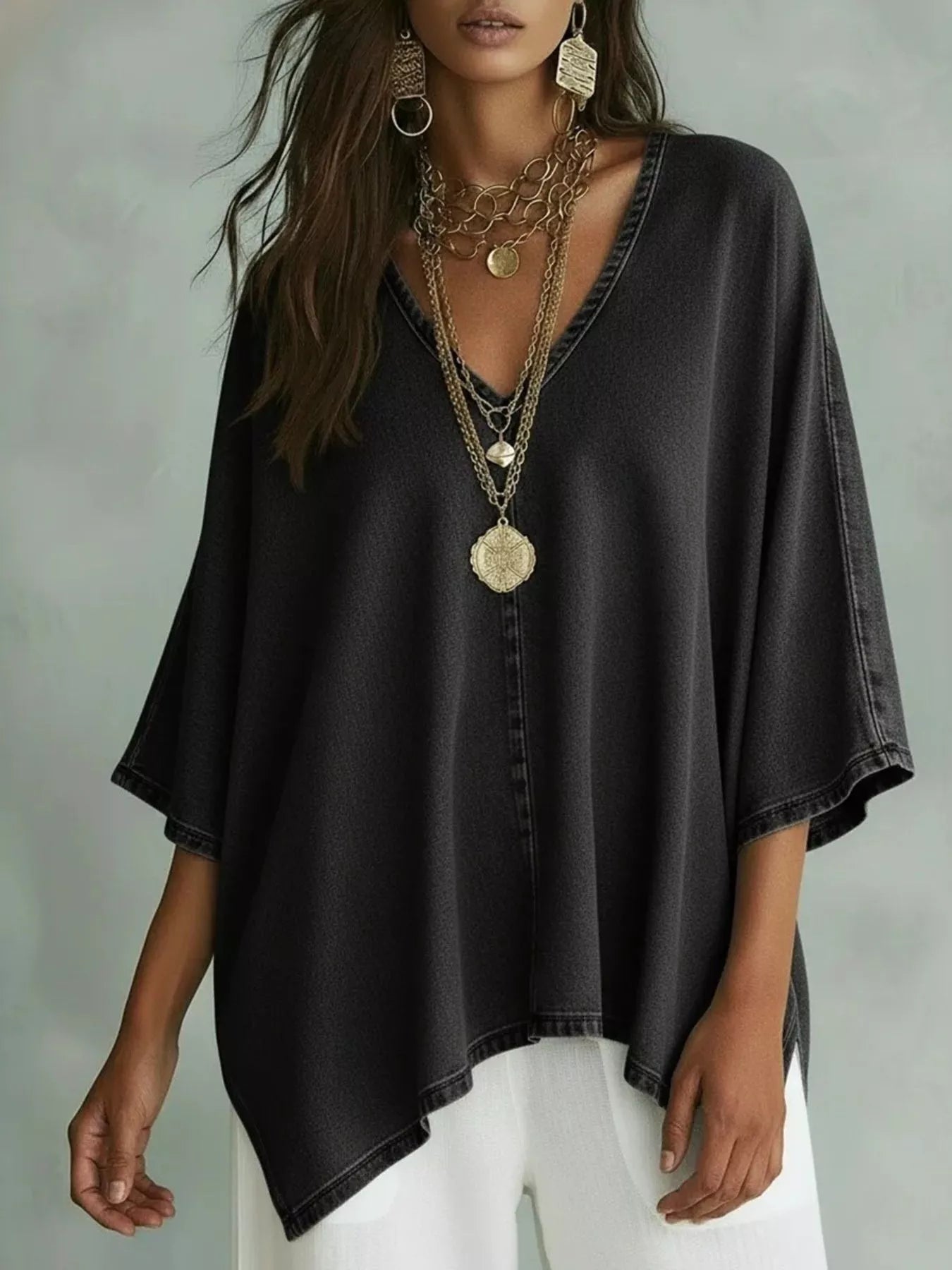 Dolman Sleeve Top – Black Colorway – Chaotic Fashion