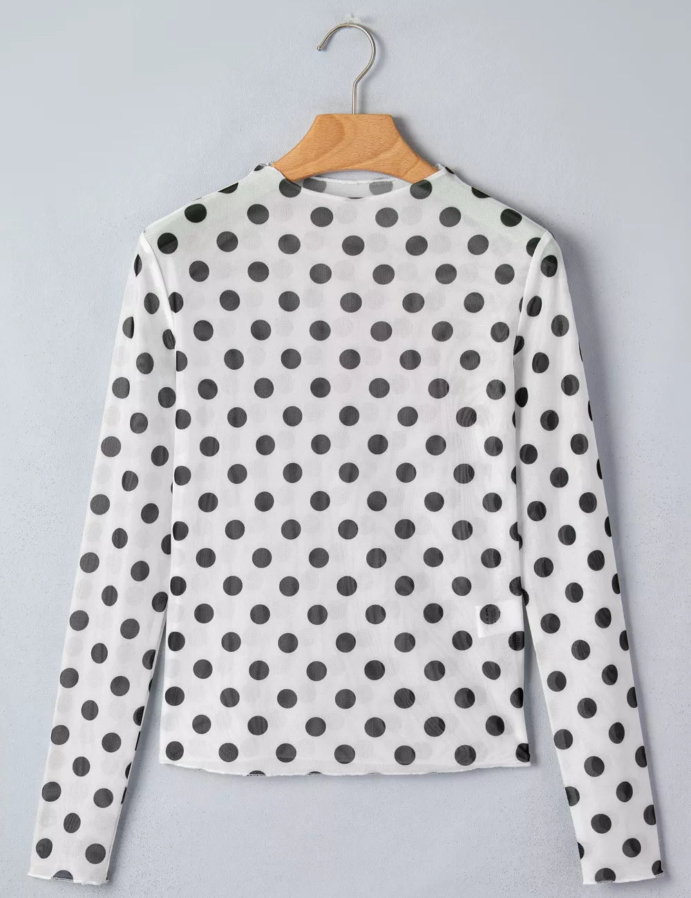Women's polka dot top, long sleeve