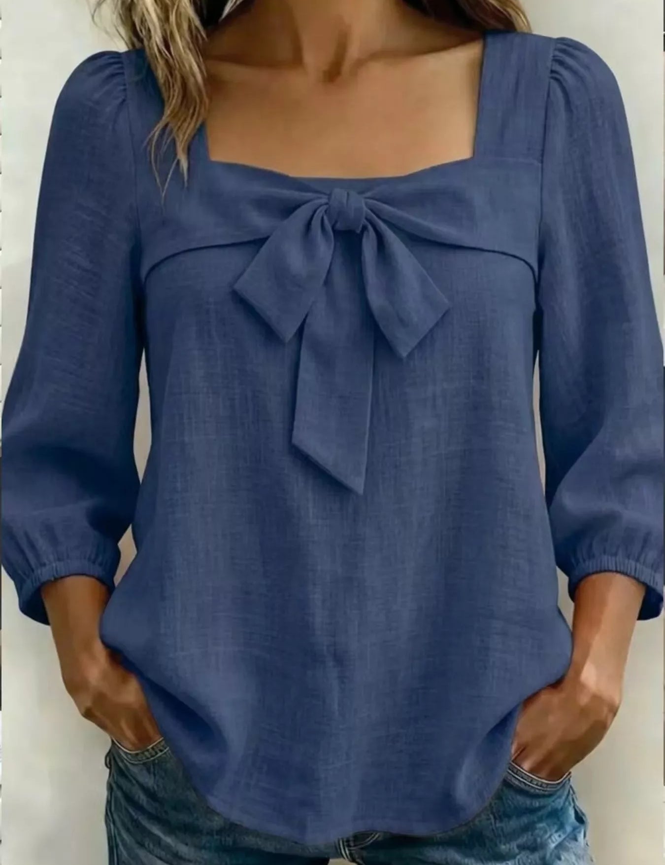 Women's blouse, square neck
