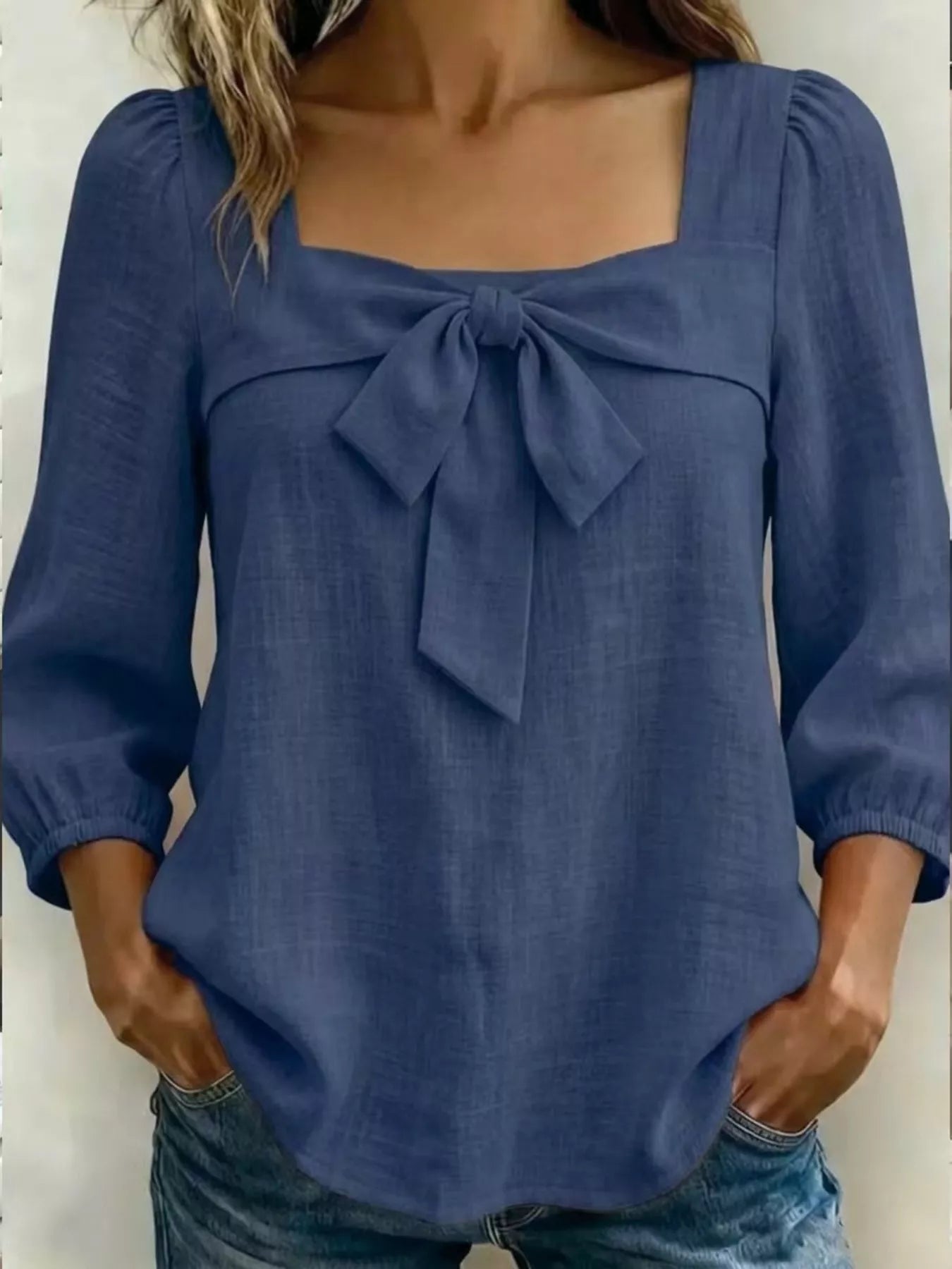 Women's blouse, square neck