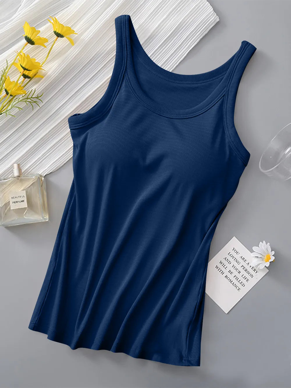 Built-In Bra Layering Tank – Khaki Everyday Wear – Chaotic Fashion