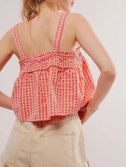 Gingham Crop Top for Women – Tie-Front Cutout – Chaotic Fashion