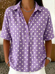 Womens Polka Dot Shirt – Buttoned Style in Red – Chaotic Fashion