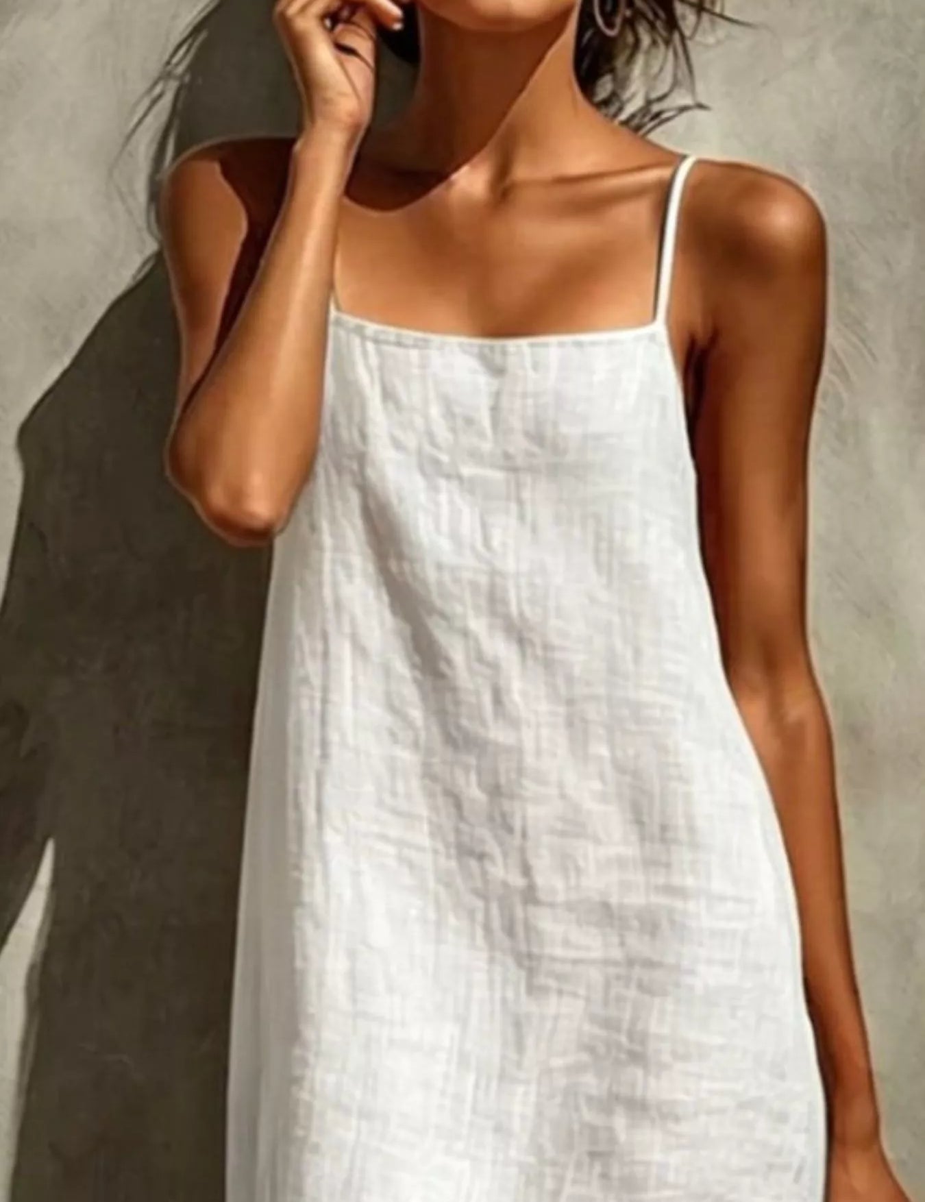 Linen Maxi Dress for Women – Casual Drape in Blue – Chaotic Fashion