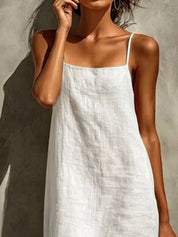 Linen Maxi Dress for Women – Casual Drape in Blue – Chaotic Fashion