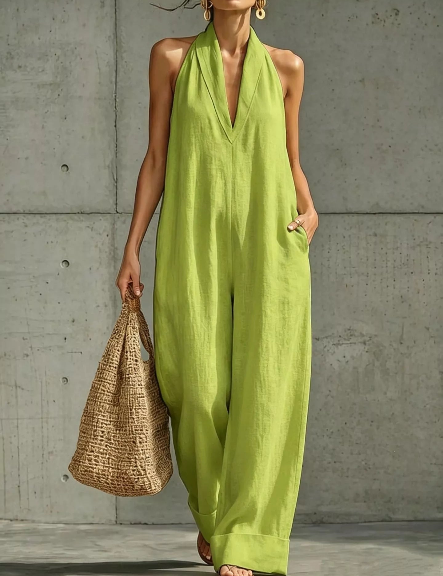 Women's jumpsuit, halter neck