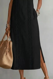 Side Slit Maxi Dress – Lime Relaxed Cut – Chaotic Fashion