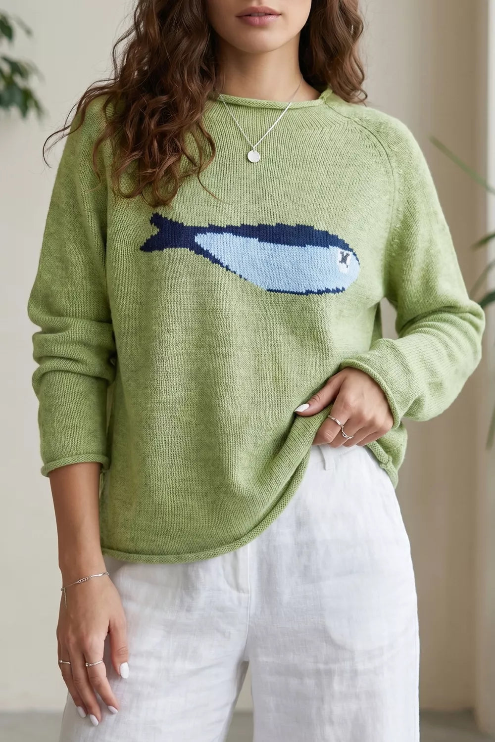 Women's sweater, round neck
