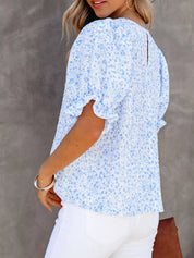 Women's Floral V-Neck Blouse – Flowy Everyday Fit – Chaotic Fashion