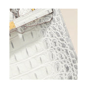 Crocodile Embossed Leather Inspired Trendy Platinum Bag