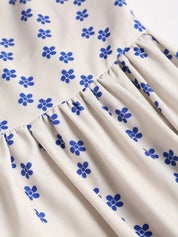 Spaghetti Strap Print Dress – Royal Blue Midi Length – Chaotic Fashion