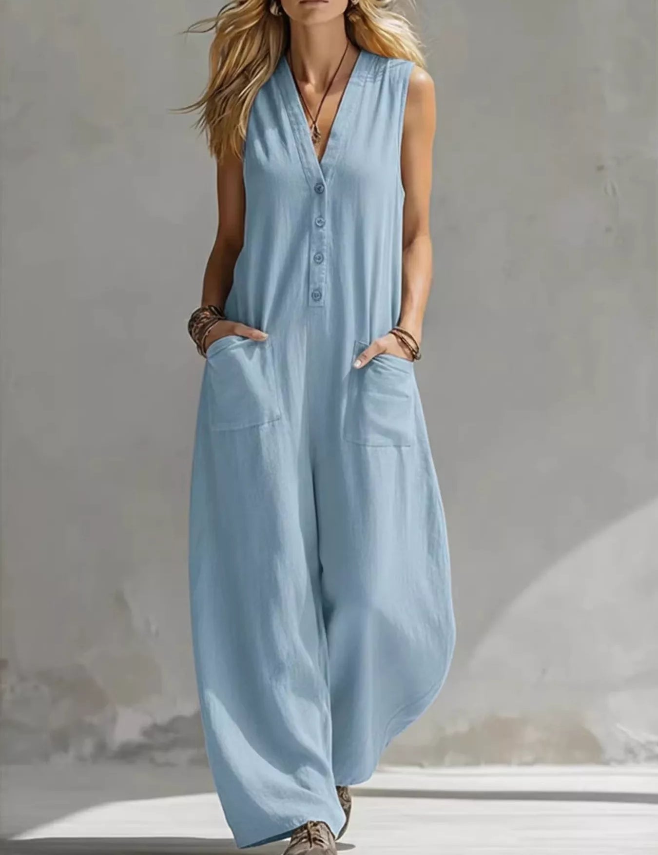 Wide-Leg Jumpsuit for Women – Black Pocket Detail – Chaotic Fashion