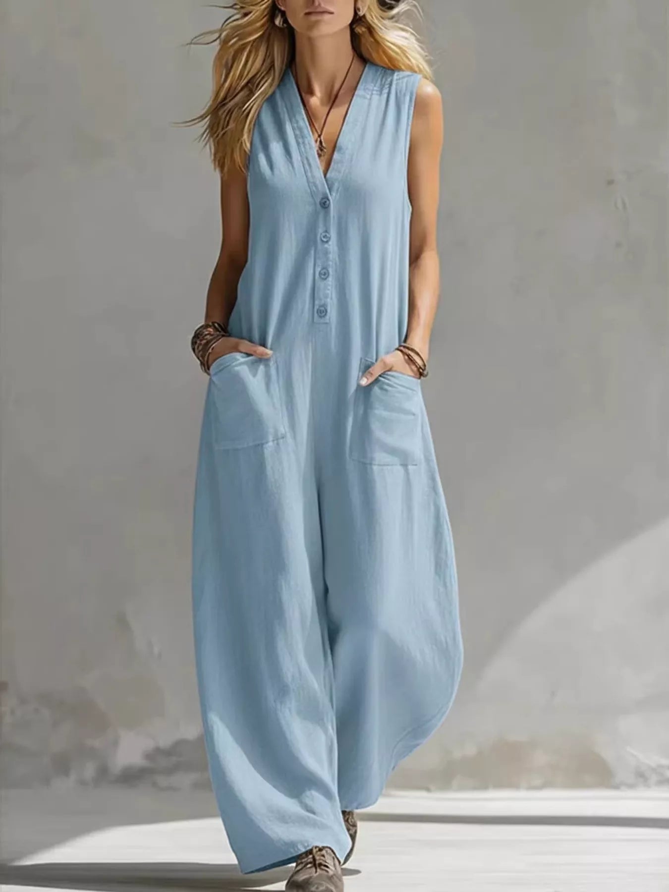 Wide-Leg Jumpsuit for Women – Black Pocket Detail – Chaotic Fashion
