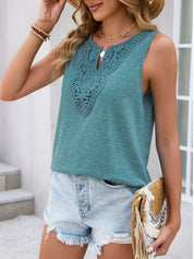 Sleeveless Lace Camisole – Dark Green Colorway – Chaotic Fashion