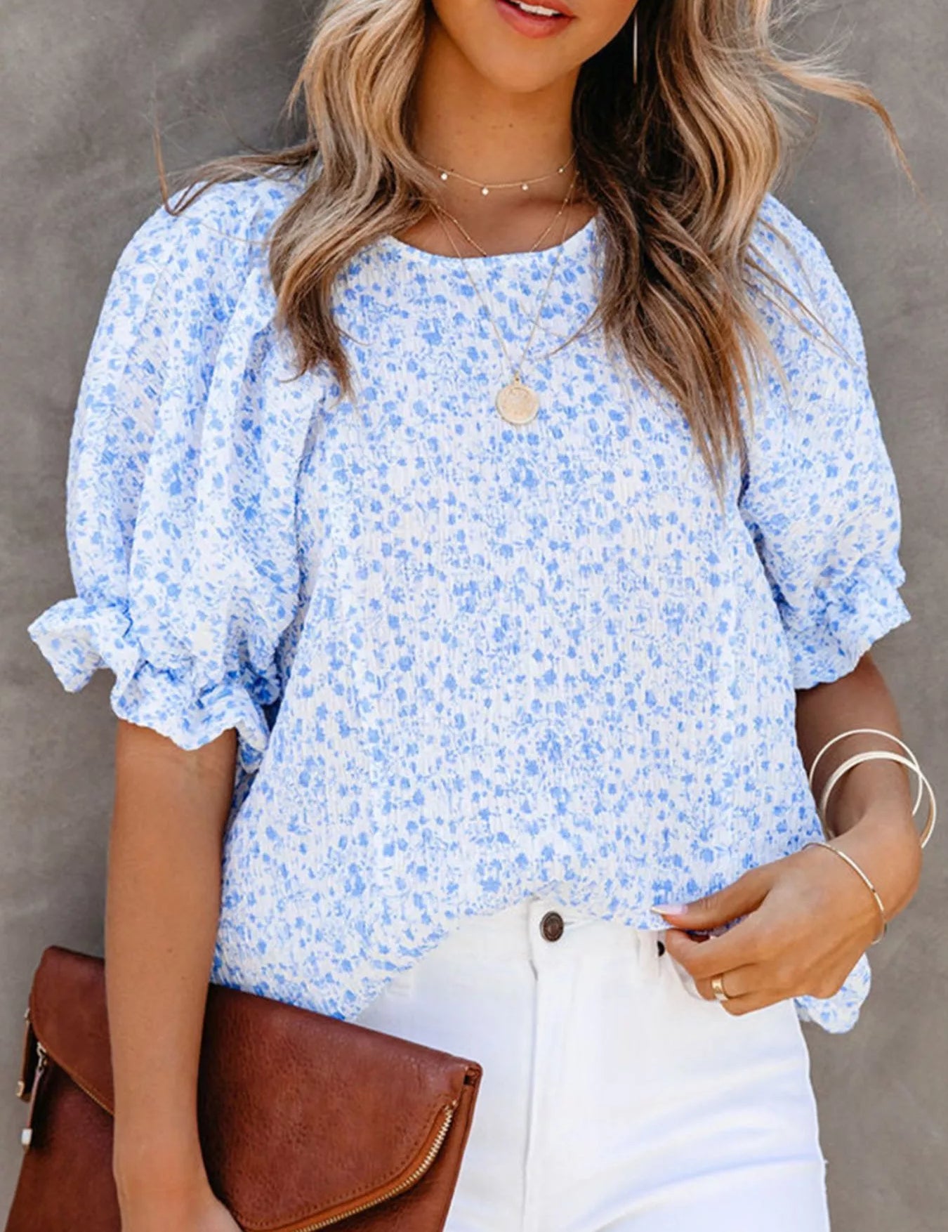 V-Neck Floral Top – Green Colorway – Chaotic Fashion