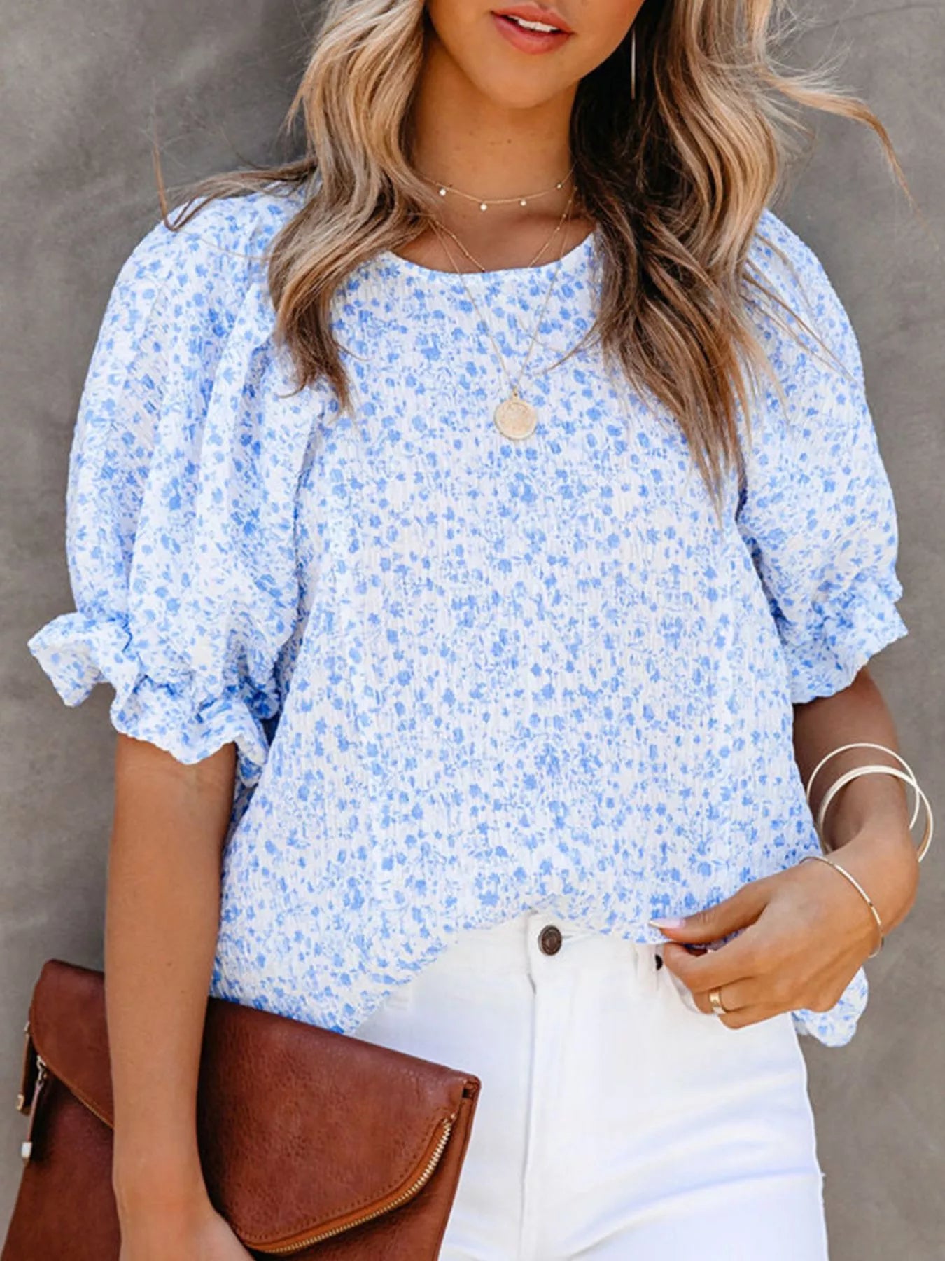V-Neck Floral Top – Green Colorway – Chaotic Fashion