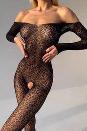 Crotchless Bodystocking – Sheer Open Crotch Full Body Lingerie – Chaotic Fashion