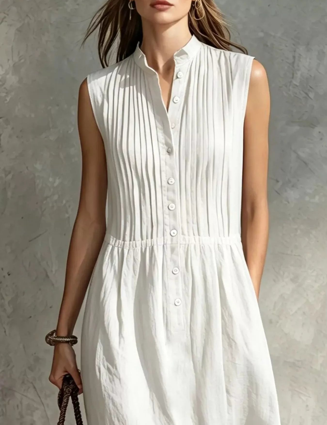Women's midi dress, sleeveless